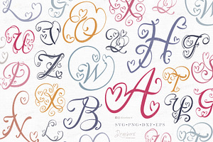 Fancy Script Monogram Letter SVG 021