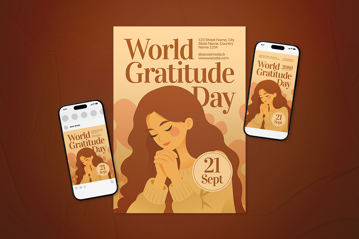 World Gratitude Day Event Flyer Set, a Flyer Template by The Good Store (Photo 1 of 2)