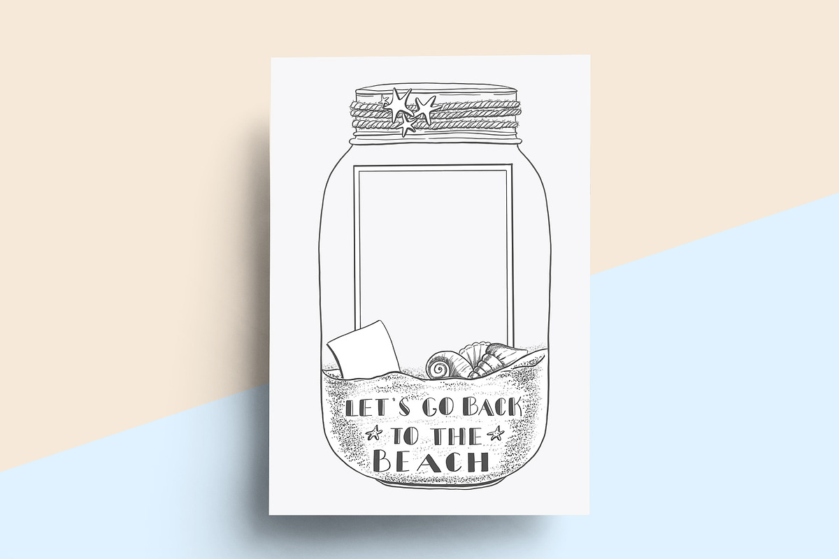 Beach themed illustrations & frames, an Illustration by Kate Snitser (Photo 4 of 5)