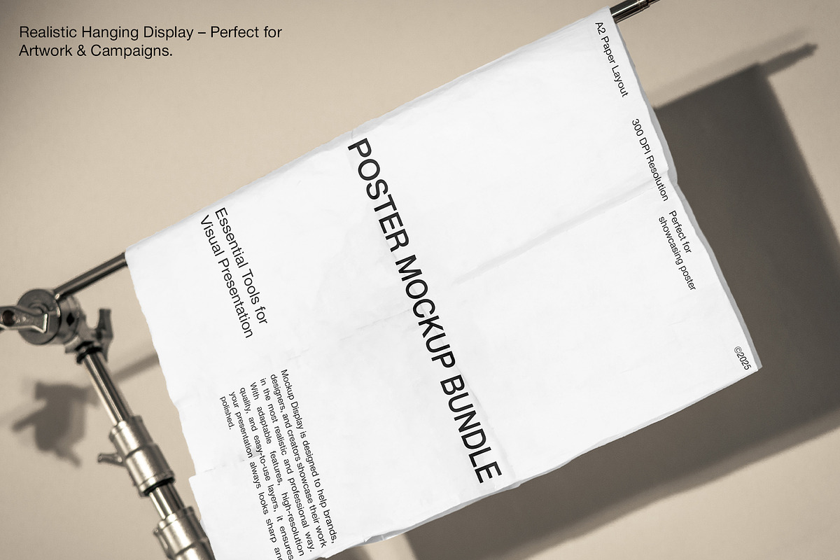 A2 Hanging Poster Mockup Set, an Advertising Mockup by Mocktopia (Photo 3 of 10)