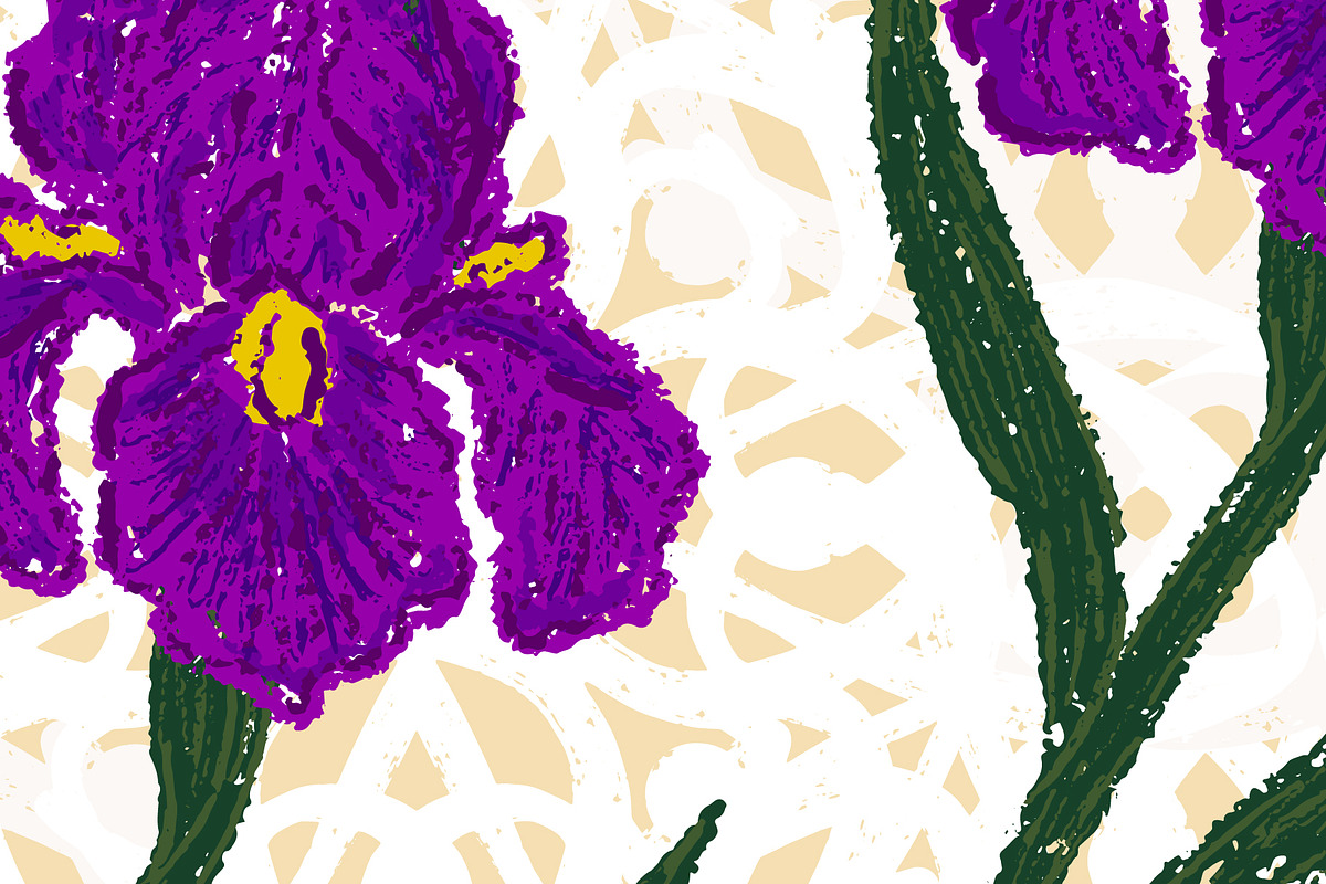 Iris Ornamental Vector Patterns, a Pattern Graphic by NayaChu (Photo 5 of 8)