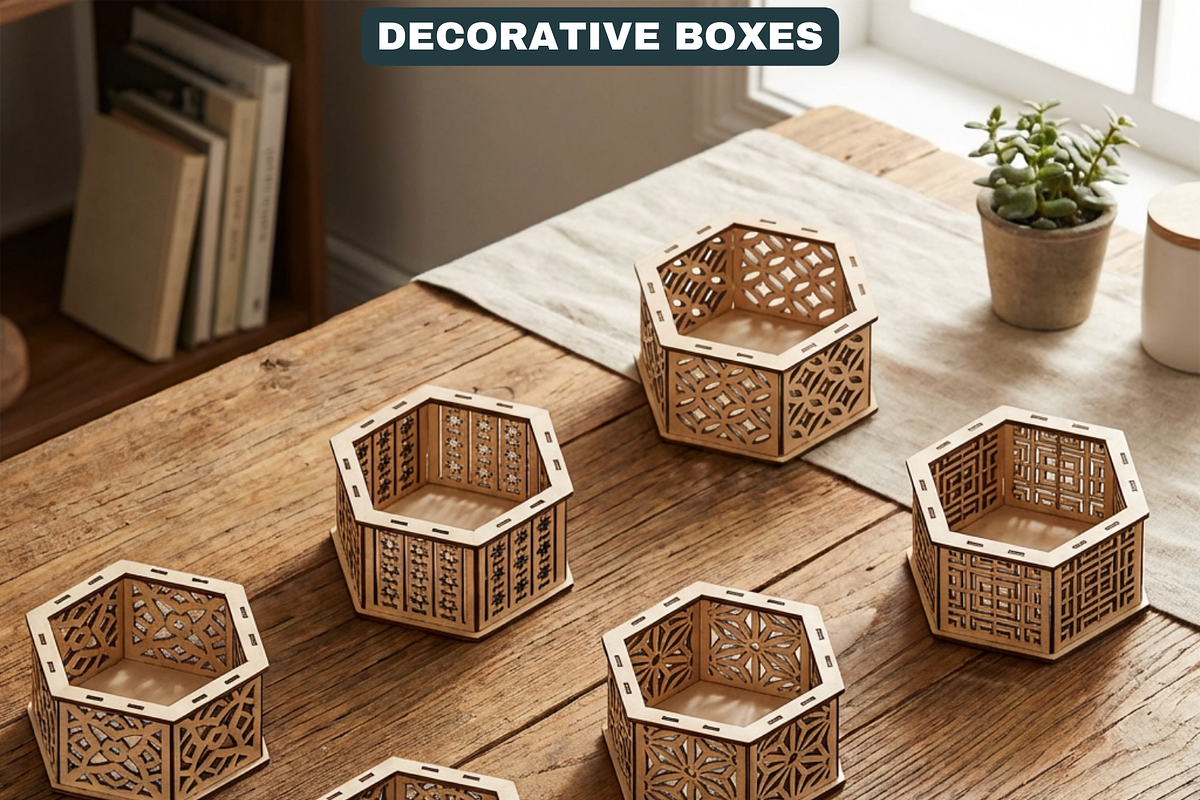 Decorative Hexagon Box Laser Cut SVG, a Graphic by AtacanDigital (Photo 6 of 8)