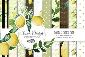 LEMON DIGITAL PAPER PACK