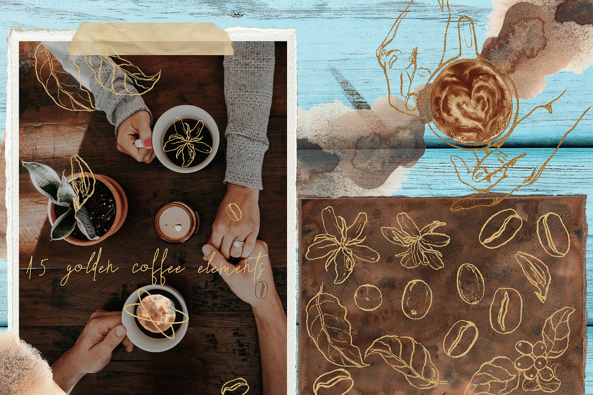Coffee And Matcha Watercolor, an Object Graphic by Cat In Colour (Photo 8 of 10)
