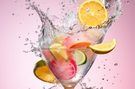 Cocktail drink in cocktail glass on pink background, a Food & Drink Photo by Natalia Klenova's Shop