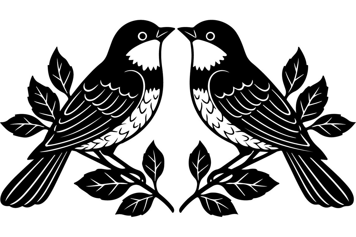 Birds on Branch Vector Collection, an Illustration by Designer_Momina (Photo 20 of 21)