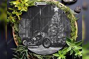 Rustic Barn Big Bike Christmas Tree, a Background Graphic by LaseredNinja (Thumbnail 4 of 7)