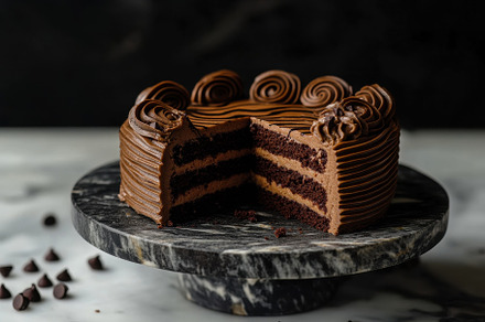 Chocolate cake with decadent frostin, a Photo by Iftikhar Alam
