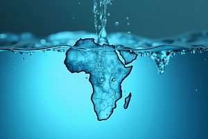 Map of Africa made of water submerge, a Food & Drink Photo by Perpis