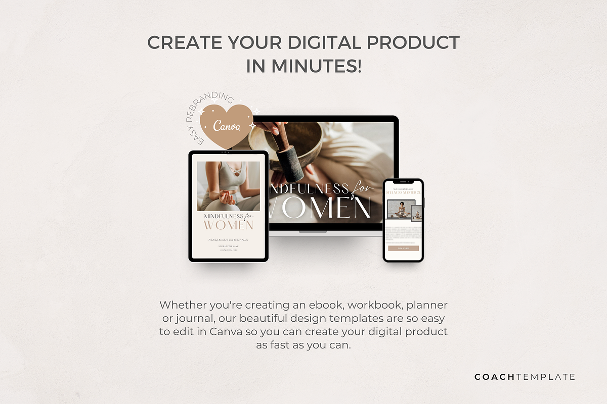 Mindfulness for Women Ebook Template, a Brochure Template by COACHTEMPLATE (Photo 2 of 10)