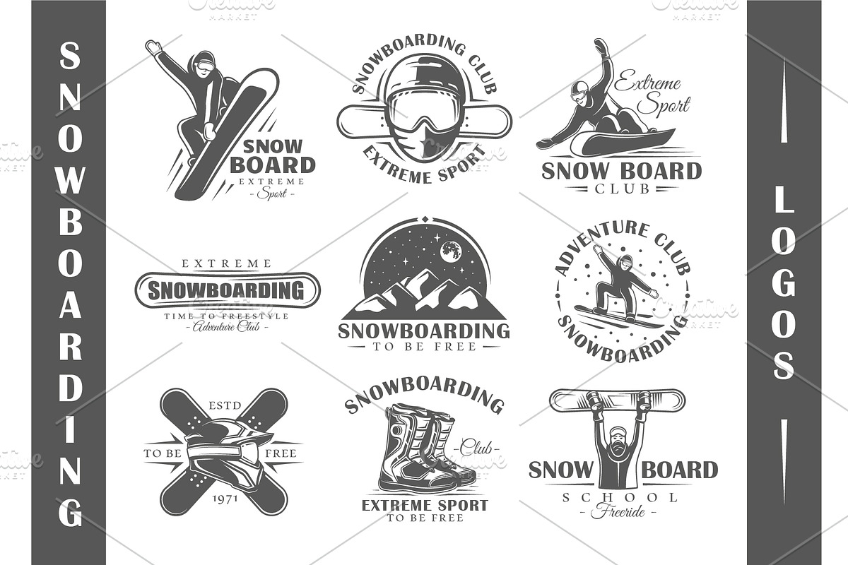18 Snowboarding Logos Templates, a Branding & Logo Template by Art Design (Photo 3 of 26)