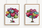 Whimsical Valentines Day Heart Tree, an Illustration by Libby Wishes (Thumbnail 3 of 7)