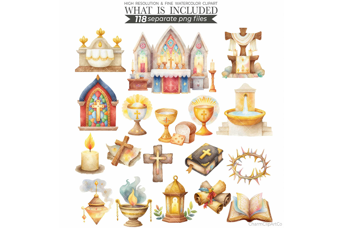 Watercolor Saint Clipart Bundle, an Illustration by CharmClipart (Photo 9 of 10)
