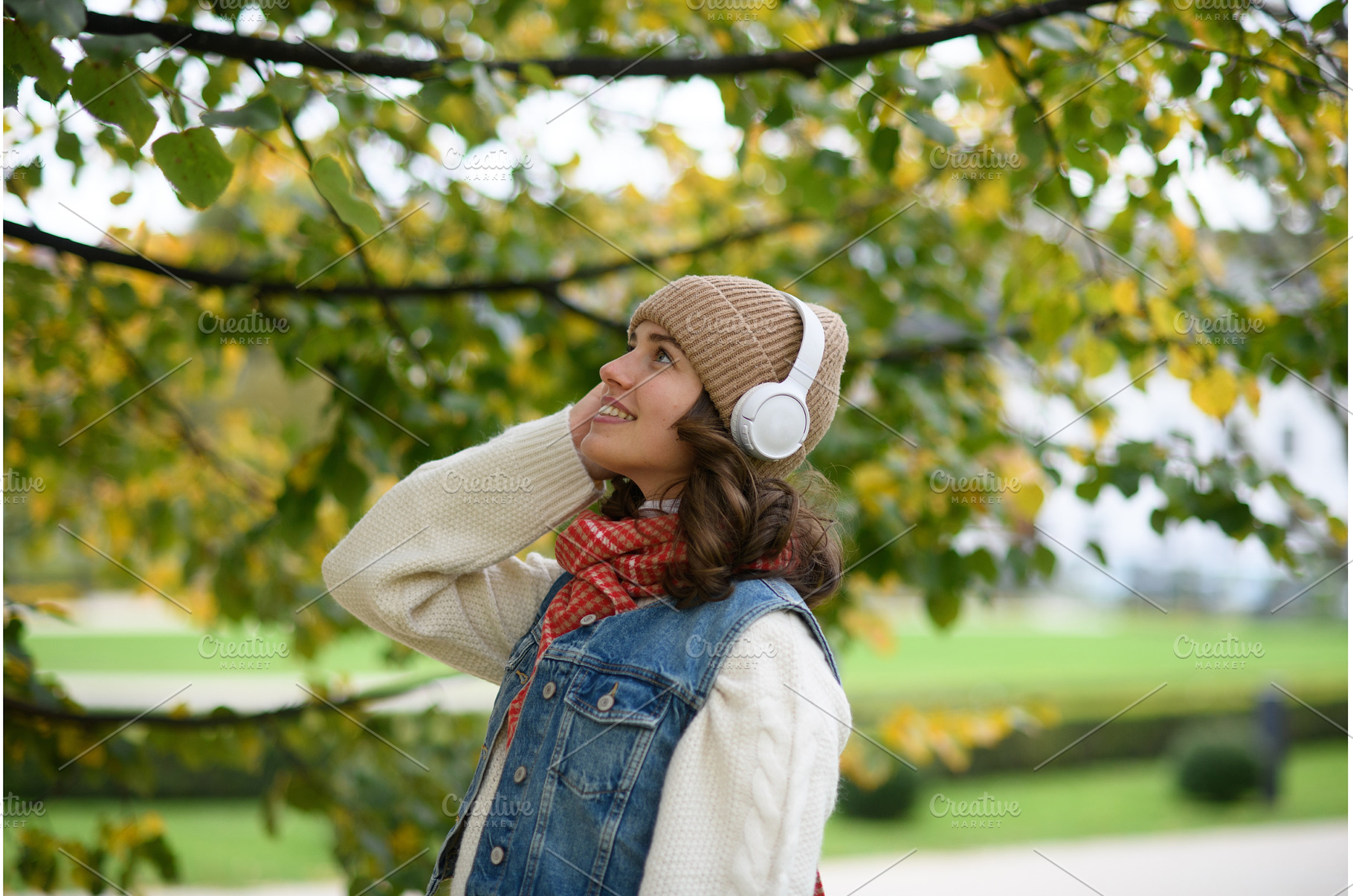 Beautiful young woman on a walk in, a Nature Photo by HalfPoint