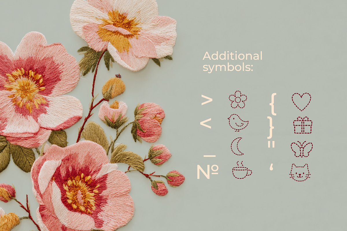 Stitchy Handcrafted Decorative Font, a Handwritten Font by Graphic Spirit (Photo 10 of 11)