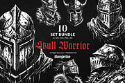 10 Bundle Dark Art Skull Warrior, an Illustration by Morspective (Thumbnail 1 of 7)