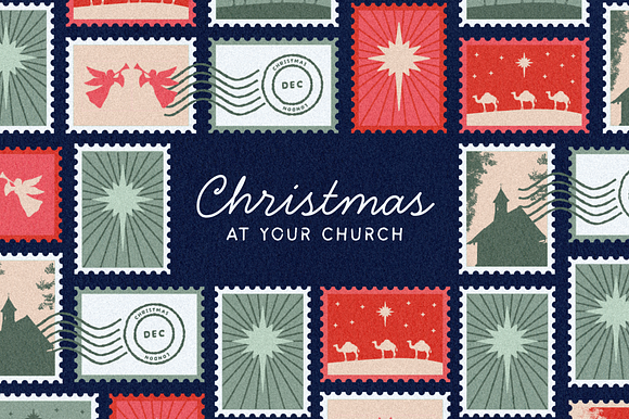 Stamps Christmas Canva Template