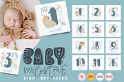 Baby Milestone Dino Boy Cards, an Object Graphic by Happy Letters (Thumbnail 1 of 5)