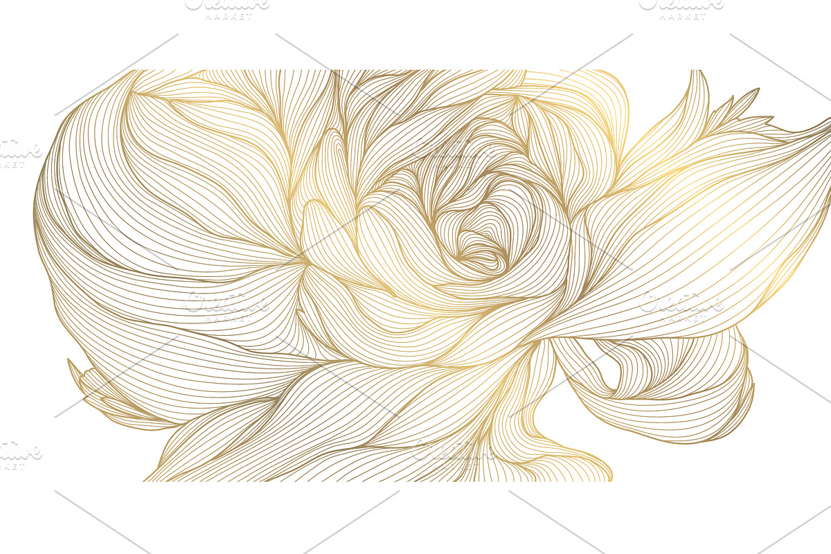 Flowers and Leaves Line Luxury Art, a Pattern Graphic by Marylia (Photo 18 of 27)