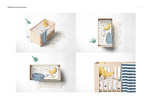 Fitted Crib Sheet Adds Mockup Set