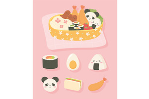 japanese bento box, a Food Illustration by studiogstock