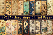 Antique Maps Digital Paper, an Illustration by CreationArt (Thumbnail 1 of 5)