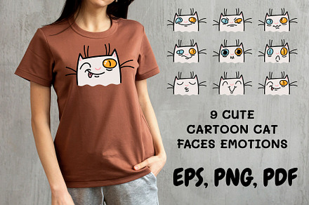 Cartoon Cat Faces