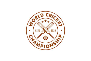 Cricket Sport Emblem Badge Logo, a Branding & Logo Template by Buqancreative