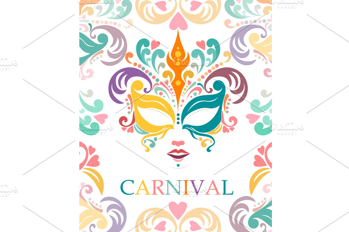 Carnival mask. Festive background, an Illustration by Nenahliadava Design