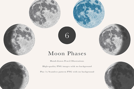 Moon Phase Illustration Set - PNGs, an Object Illustration by LaurenFittonIllustration