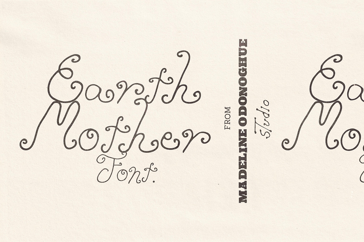 Earth Mother Hand Drawn Font, a Handwritten Font by Madeline ODonoghue Design (Photo 1 of 5)