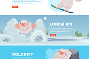 Cute yeti snowboarding, peeking and, an Animal Illustration by Onyx (Thumbnail 2 of 3)