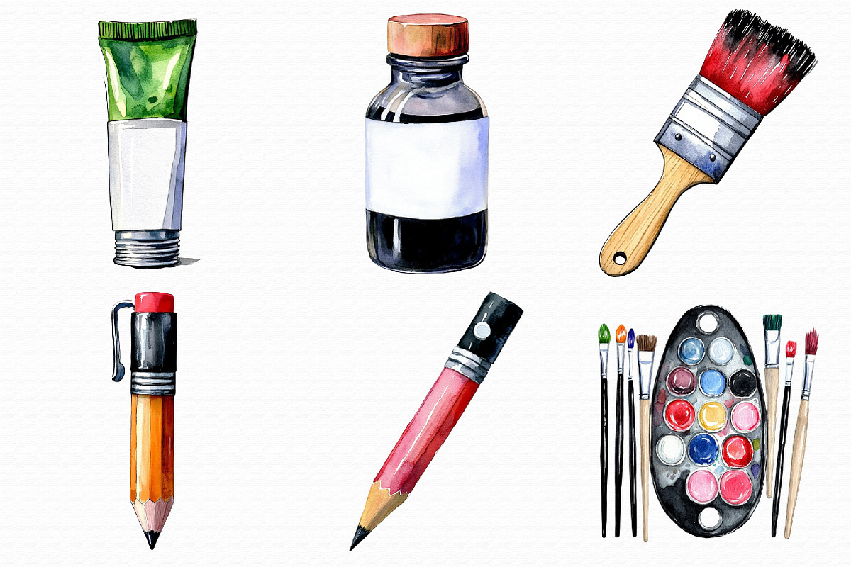 Watercolor Artist Clipart, an Illustration by Libby Wishes (Photo 3 of 5)