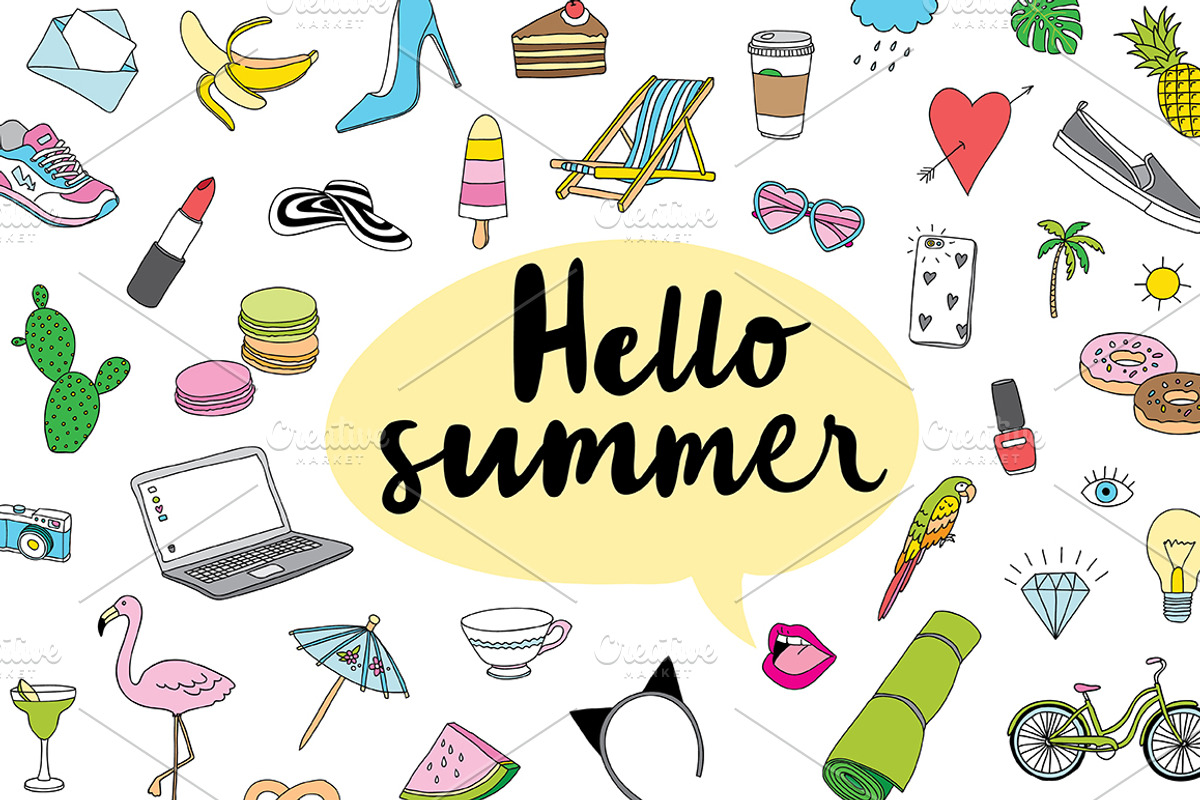 Hello summer doodles, an Object Graphic by artnLera (Photo 1 of 3)