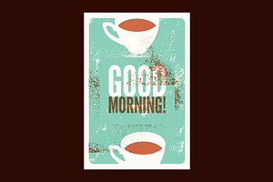 Coffee Typographic Vintage Poster.