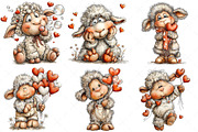 Funny Valentine Sheep Clipart, an Illustration by Craft Nest (Thumbnail 3 of 11)
