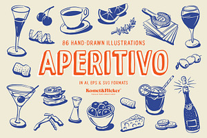 Aperitivo - Hand-drawn Illustrations, a Food Illustration by Komet & Flicker