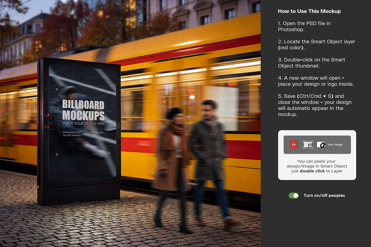 Night Advertising Billboard Mockups, an Advertising Mockup by Dikarte.Store (Photo 3 of 7)