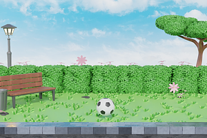 Stylized Park 3D Scene