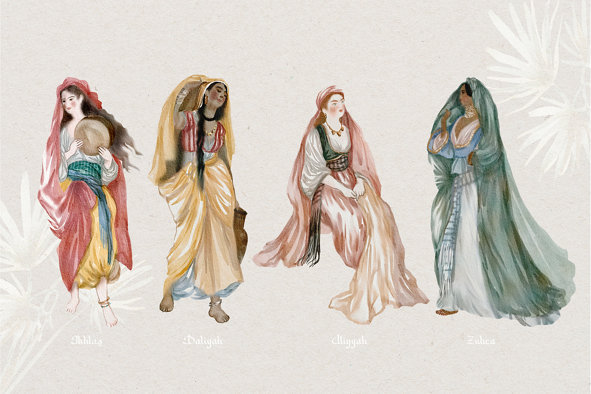 Odalisque - Watercolor Harem Creator, a Decorative Illustration by Kaleriia (Photo 4 of 13)