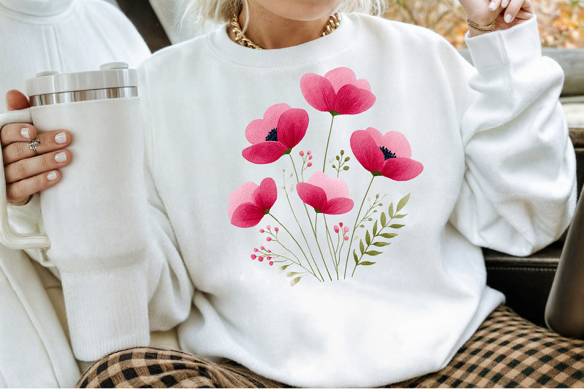 Watercolor Burgundy Florals Png, an Illustration by Sublimation Artist (Photo 4 of 6)