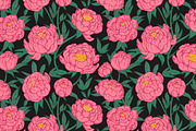 Peony flowers patterns, backgrounds, a Decorative Illustration by Good Studio (Thumbnail 5 of 11)