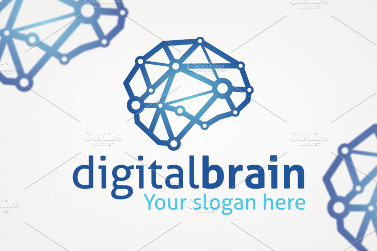 Digital Brain Logo Template, a Branding & Logo Template by Dizaino-paslaugos (Photo 1 of 3)