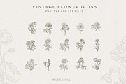 Vintage Flower Icons - Logo Elements, an Illustration by BlumenSoul (Thumbnail 2 of 7)