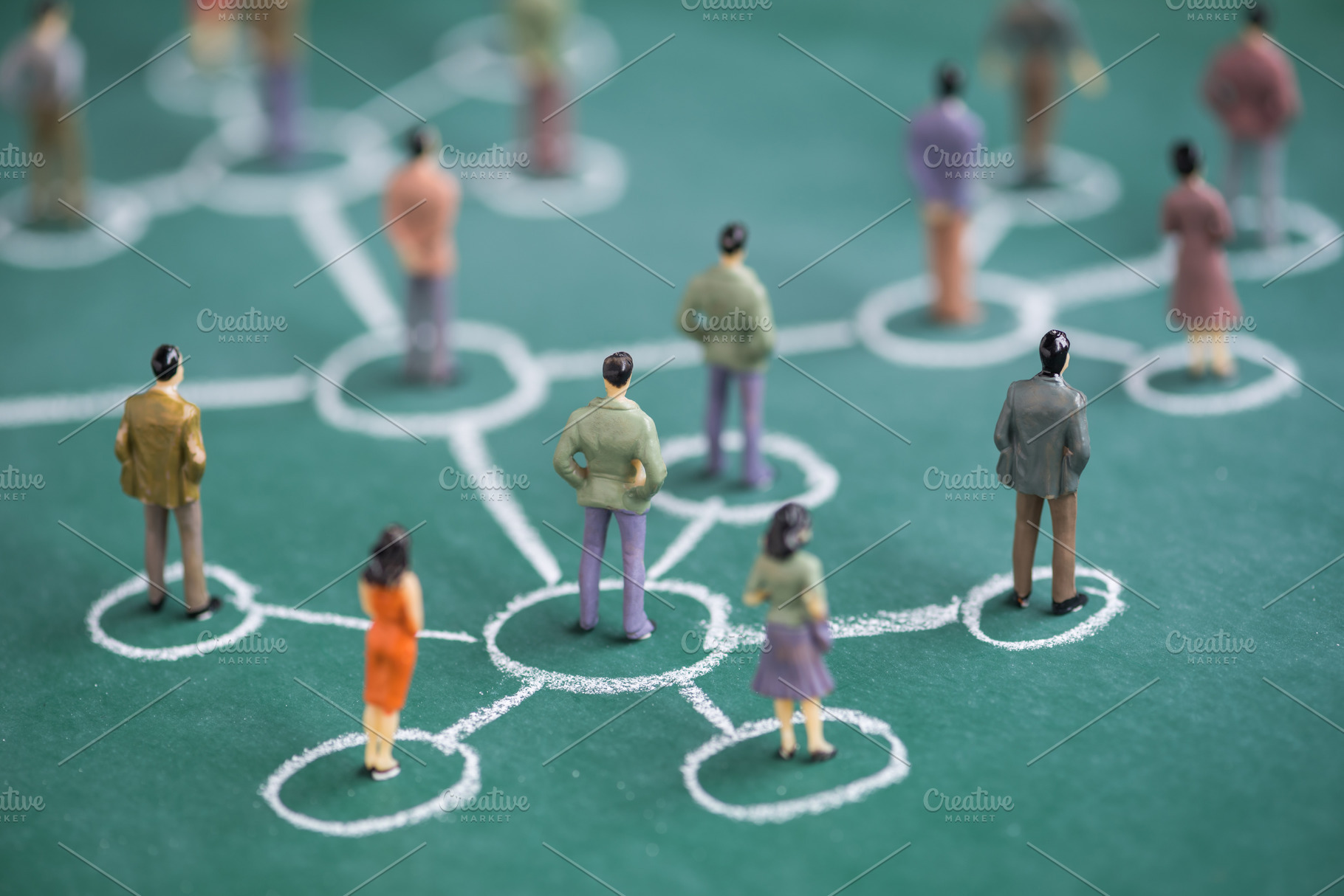 business miniature in circle chalk, a Background Photo by WindWalker