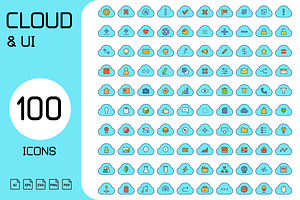 Cloud with User Interface Icons, an Emoji Icon by Designfour