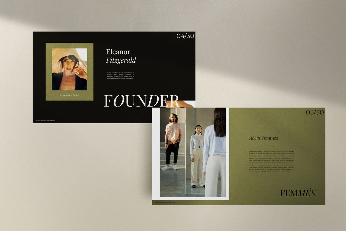 Femmes -Fashion Portfolio Powerpoint, a Presentation Template by Dirtytemp Studio (Photo 7 of 11)