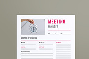 Meeting Minutes Template Layout, a Stationery Template by MightyDesign (Thumbnail 2 of 8)