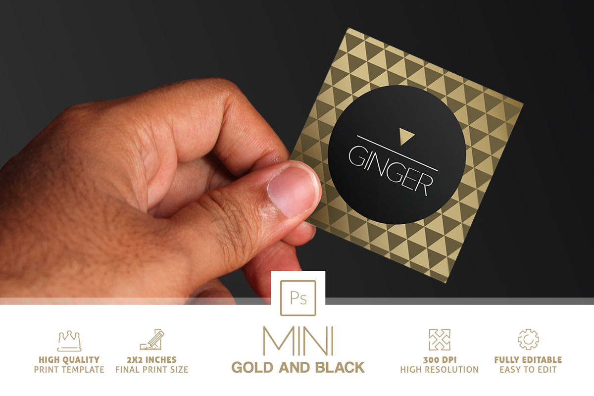 Mini Gold And Black Business Card, a Business Card Template by Marvel (Photo 1 of 6)