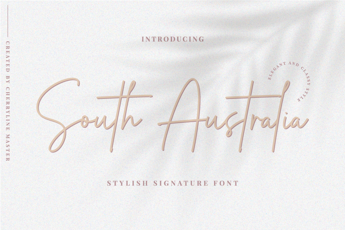 South Australia Stylish Script Font, a Script Font by Cherryline Master (Photo 1 of 13)